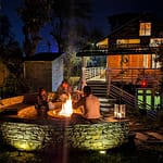 Bonfire at Shoonya's big stone bonfire